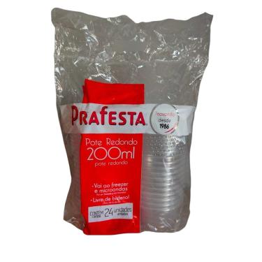 Imagem de Pote Redondo Freezer e Micro-ondas 200ml com Tampa Prafesta c/24 un