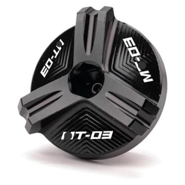 Imagem de Compatível com MT03 MT07 FZ07 MT10 FZ10 MT25 MT 03 07 10 25 YZF R1 R3 R6 FZ1 FZ6 Fa&zer Tampa de enchimento de óleo de motor de motocicleta (MT03-Preto)