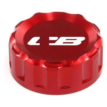 Imagem de Tampa do reservatório de fluido da tampa do tanque de óleo do freio traseiro compatível com CB125R CB150R CB250R CB500X CB500R CB650R CB650F CB1100 CB 400 150R 190R (vermelho)