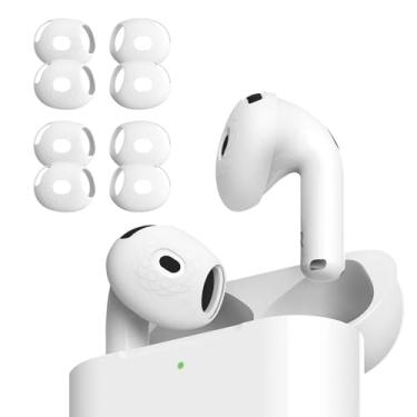 Imagem de AZLA SednaEarfit para AirPods 4 – Capas de silicone antiderrapantes para AirPods 4 – Capas de aderência alternativa de gancho de orelha com textura Fibonacci – Ajuste seguro e compatível com capa (4