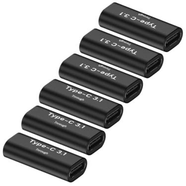 Imagem de Adaptador tipo C fêmea para fêmea tipo C, conversor, suporta sincronização de dados e carregamento, adequado para telefones celulares, computadores, notebooks, pacote com 2