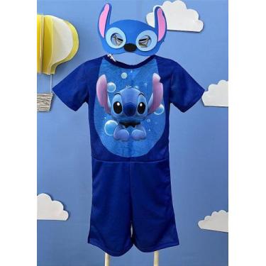 Imagem de Fantasia Infantil Temática Stitch Angel Lilo Azul com Máscara - Fabulo