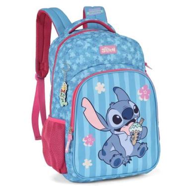 Imagem de Mochila de Costas Escolar Juvenil Stitch Angel PINK - Luxcel