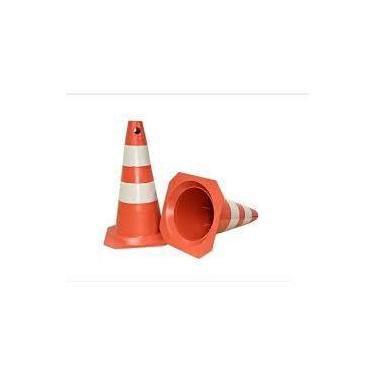 Imagem de Kit 3 Cone Rigido Laranja/branco 50cm ou 75cm Sinalizaçao Transito are