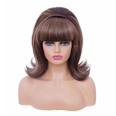 Imagem de Peruca Rugelyss Short Brown misturada com Bang Retro Bouffant Beehive