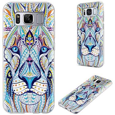 Imagem de Capa VoMotec para S8 Plus para homens mulheres meninas, à prova de choque, antiarranhões, fina, de borracha TPU macia, capa protetora completa para Samsung Galaxy S8 Plus S8+, totem fofo tatuagem azul