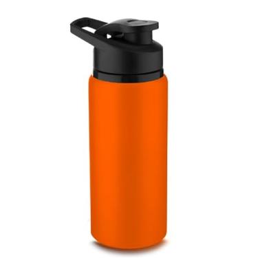 Imagem de Garrafa Infantil Escolar em Alumínio 650ml Bico com Tampa Vedada Diversas Cores (Laranja)
