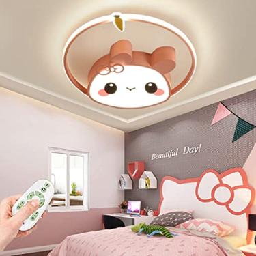 Imagem de Luminária de teto LED com controle remoto, luminária de teto regulável, moderna, com controle remoto, para quarto infantil, iluminação interna, luminária de parede, desenho animado, meninos,