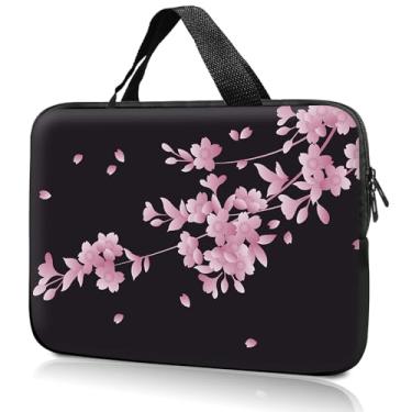 Imagem de Bolsa com alça para laptop de 14 polegadas e 38 cm, bolsa de 36 cm, 39 cm, capa compatível com Dell, Lenovo, Toshiba HP, Asus Notebook Messenger Briefcase-Cherry Blossoms