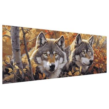 Imagem de Zariocy Kits grandes de pintura por números para adultos - Conjunto de pintura a óleo DIY de lobos em tela - Kit de pintura gigante de animais por números para iniciantes e ideal para decoração de