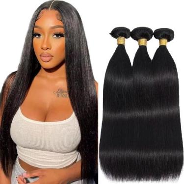 Imagem de Pacotes de cabelo YOUNGHANN Brazilian Straight 3 pacotes 45cm