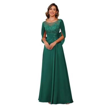 Imagem de Vestido RUMUGUYA Peacock Mãe da Noiva Chiffon US16