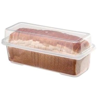 Imagem de Porta Pão de Forma com Tampa, transparente, prático, resistente e idel para organização de Cozinha