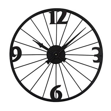 Imagem de ASFD Relógio de parede para banheiro, casa, sala de estar, relógio de parede personalizado, retrô, estilo industrial, decoração de quarto, relógio de parede, casa de fazenda (tamanho: M)