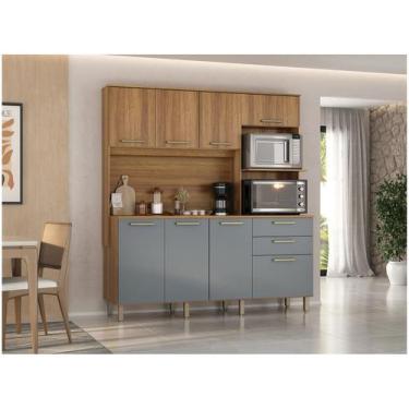 Imagem de Armário de Cozinha Compacta Luciane Luna 8 Portas 2 Gavetas com Torre 