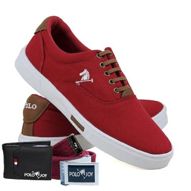 Imagem de Sapatênis Casual Lona Kit com Carteira e Cinto Dia a Dia - Polo Joy, 4