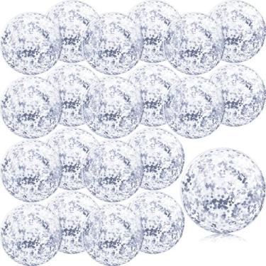 Imagem de Bola de praia Zhanmai Mini Glitter, 20 peças, 20 cm, inflável