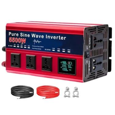 Imagem de HENGJINGTR Inversor de potência de onda senoidal pura de 2300W 12V 24V 48V 60V 72V CC para conversor de 110V 220V CA Inversor de potência de pico de 5500 watts,24v to 220v