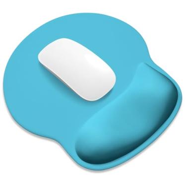 Imagem de ITNRSIIET Mouse pad ergonômico com descanso de pulso de espuma viscoelástica mais amplo + 17%, almofada curva reduz a pressão em 20%, alívio da dor, antiderrapante, suave, acessório de mesa de cor