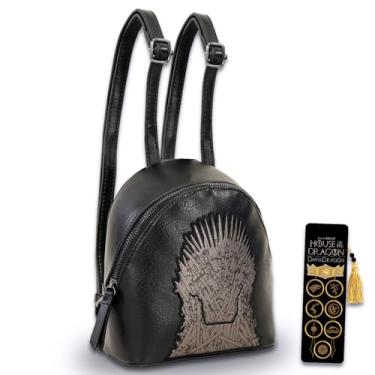 Imagem de Game of Thrones Bolsa para adultos - Pacote de bolsa de mão de acessórios com dragão 25,4 cm bolsa transversal para mulheres mais marcador de livro | Bolsa de ombro Game of Thrones