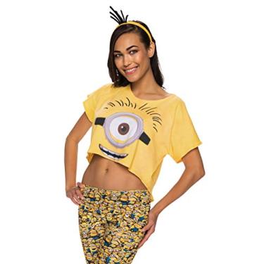 Imagem de Rubie's Costume Co Blusa cropped feminina Minion, Multi, Medium-Large
