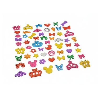 Imagem de Kit de Mini Adesivos para Pet - Cola Importada - 20 adesivos em cores Diversas, formatos diversos, como ossinho, coração, coroa