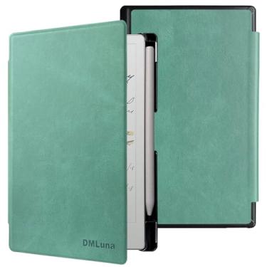 Imagem de DMLuna Capa para 7,3 polegadas Remarkable Paper Pro Move 2025, Capa Protetora Fina de Couro PU, Suporte de Caneta Embutido, Despertar Automático, Verde