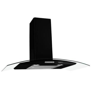 Imagem de Coifa De Parede 90cm Vidro Curvo Duto Slim Fogatti Black 220V, 220V