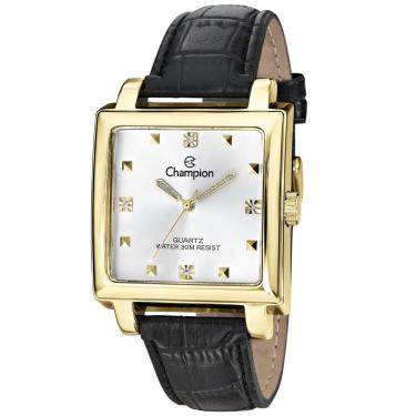 Imagem de Relógio Champion Feminino Ref: Cn28106h Retangular Dourado
