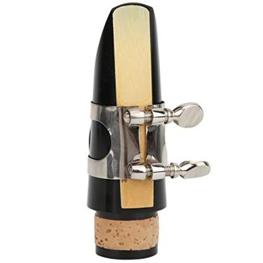 Imagem de Cryfokt Bocal de Saxofone para Clarinete Com Palheta para Desempenho de Som Puro para Clarinetistas e Amantes da Música, ABS Preto