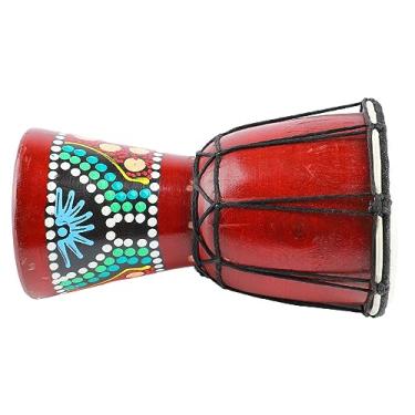 Imagem de XUXHOU Instrumento de Percussão Manual Djembe de Tambor Africano de 5 Polegadas, Som Nítido para Crianças, Madeira Maciça para Terapia Musical