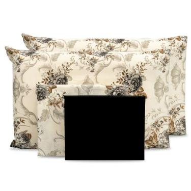 Imagem de Lençol Queen 6 Pçs Estampado Percal 180 Fios Bainha 40cm Altura Coleçã