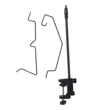 Imagem de oshhni Suporte para lanterna de acampamento, poste telescópico para área externa com braçadeira de mesa, gancho, suporte para pendurar luz para