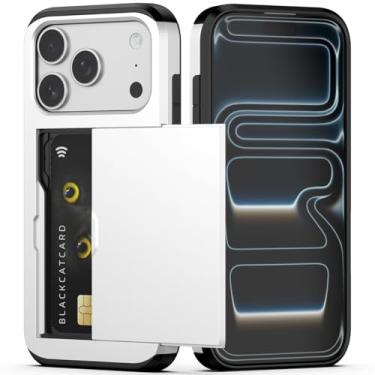 Imagem de Nvollnoe Capa para celular compatível com iPhone 17 Pro com suporte de cartão de camada dupla resistente à prova de choque com compartimento oculto para cartão fina para mulheres e homens 6,3