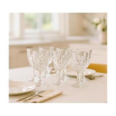 Imagem de Jogo de Taças de Vidro Diamond Transparente 340ml Taça Grande para Drinks Coquetéis e Água 2 unidades