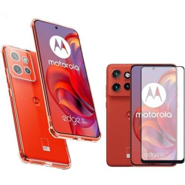 Imagem de Kit Capa Case Capinha e Película 3D Vidro Para Moto Edge 50 Neo - NoBr