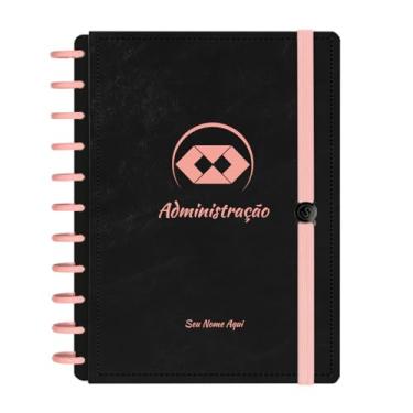 Imagem de Caderno De Disco Iscool Inteligente Personalizado 140 Folhas Profissões Preto Rosê Administração Grande G+