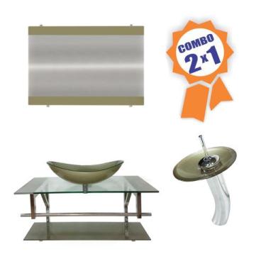 Imagem de Combo 2 em 1 - Gabinete 90cm Romênia + Torneira Ibiza - EKASA, Champan