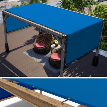 Imagem de ColourTree Cobertura de substituição de toldo de pérgola azul de 2,8 x 3,8 m UPF50, tecido de grau comercial 260 GSM para pátio ao ar livre, jardim, deck, quintal (fazemos tamanho personalizado)