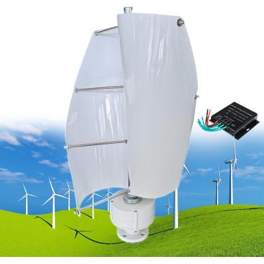 Imagem de Kit Gerador De Turbina Eólica Vertical De 12000w 12v/24v/48v 2 Pás Com Eixo De Levitação Magnética Helicoidal, Turbina Eólica Vertical Com Controlador Mppt Adequado Para Us, B, 24V