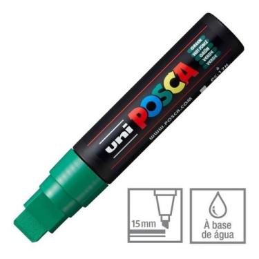 Imagem de PC-17K Caneta Posca Verde Ponta Chanfrada 10 a 15mm - Uni-ball