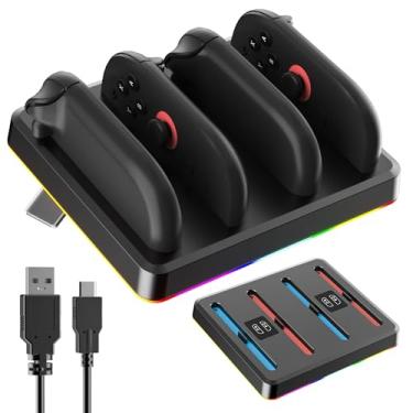 Imagem de PAWDIARY [4 in 1] Switch 2 2025 Charging Dock for Controller, Convenient Switch 2 Charger Docking Station with Data Cable, RGB Ambient Light Enhance Charging Atmosphere