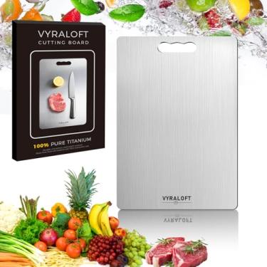 Imagem de Tábua de corte de titânio para cozinha, tábuas de corte de titânio 100% puro, qualidade alimentar dupla face, 1 pacote, fácil de limpar e não absorve odores, adequada para cozinha ou exterior (tamanho