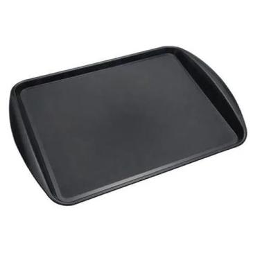 Imagem de Kit 10 Bandeja de Refeitório & Fast Food Preta Vermelha(10 Preto)