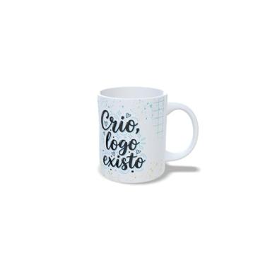 Imagem de Caneca Cerâmica com Mensagem Colorida em Arco-Íris, Branca, 325ml, Design Criativo com Frase em Português (22820)