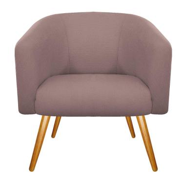 Imagem de Poltrona Luiza Couro Ecológico Nozes E Linho Rosê