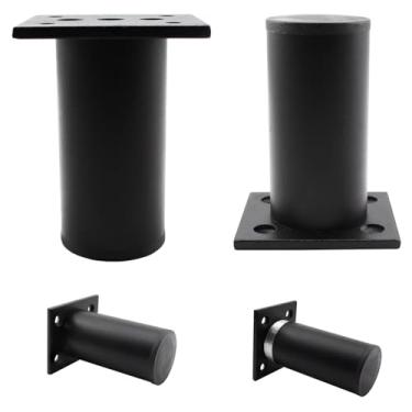 Imagem de Lamvbls Pernas de móveis de liga de alumínio ajustáveis de 7,5 cm a 8 cm, conjunto de 4 pernas de substituição de pernas redondas de armário para mesa de café, mesa de sofá, prateleiras