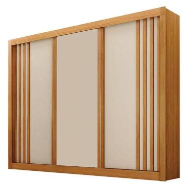 Imagem de Guarda Roupa Casal 3 Portas Milano Cinamomo Off White - Leifer Móveis