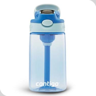 Imagem de Garrafa Infantil Contigo Gizmo Flip 414ml Azul AUTOSPOUT Canudo Pop-Up
