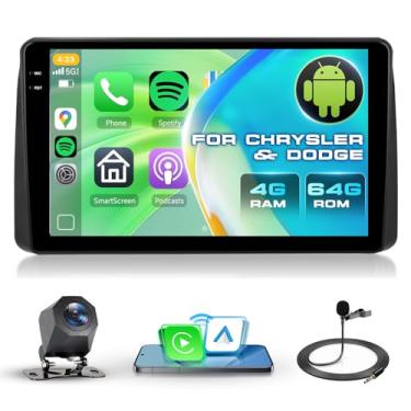 Imagem de Rádio Android 4G + 64G de 9 polegadas para Dodge Grand Caravan 2011-2020, para Chrysler Town & Country/Grand Voyager 2011-2015 Wireless Carplay e Android Auto Bluetooth Mirror Link WiFi GPS SWC FM/RDS